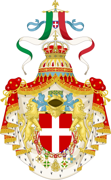 Wappen des Königreichs Italien mit der Eisernen Krone als Helmzier